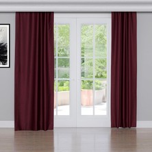 Brf Store Irmakxx Gauze Fabric Design Blackout Açık Bordo Karartma Özellikli Fon Perde 150 x 270