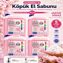 Wbrex Premium Gliserinli Köpük Sabun Ekonomik Boy Japon Kiraz Çiçeği Kokulu 5 LT x 4 adet