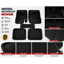Monanora Siyah Universal Havuzlu Araç Paspası - 5 Parça Kir ve Su Tututu