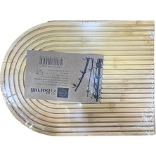 HemenGo Bambu Oval Çizgili Sunumluk