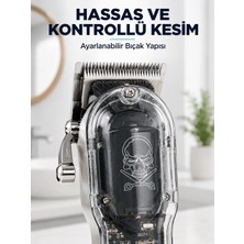 Laraheiser Profesyonel Saç Tıraş Makinesi Şarjlı LCD Ekranlı 4 Taraklı 1800 Mah Güçlü Motorlu Saç Ke