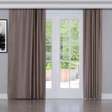 Brf Store Irmakxx Gauze Fabric Design Blackout Koyu Nohut Rengi Karartma Özellikli Fon Perde 200 x 260