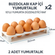 3D Workshop Buzdolabı Kapı Içi Yumurtalık (2 Li Set) – 10'lu Yumurta Düzenleyici Raf Organizer Stand