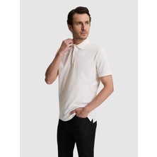 Cacharel Bej Slim Fit Pamuk Karışımlı Düğmeli Polo Yaka Basic T-shirt 50328375 VR011