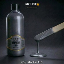 ART IST Aura Metalik Sedefli ve Vernikli Boyalar 500ML - 504 Mortar Gri