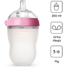 Timion Mey Ithalat® Comotomo Antikolik Silikon Biberon 250 ml 3-6 Ay Pembe
