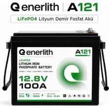Enerlith A121 12.8V 100AH Lifepo4 Lityum Akü 2000+ Döngü 100A Deşarj