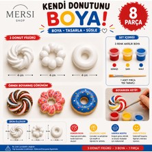 Mersi Shop Ü Donut Taş Tozu Boyama Seti – 3 Renk Akrilik Boya ve Fırçalı Çocuk Hobi Aktivite Seti