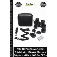 Carlburn #dürbün Askeri 10X42 Profesyonel El Dürbünü – Büyük Mercek – Süper Netlik – 1000M97M – Siyah