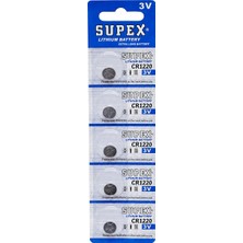 5 Adet Suupexx Düğme Pil 3V 1220 Lityum CR-1220 Hesap Makineleri , Saatler , Teraziler Için