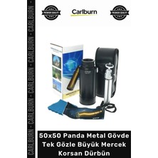Carlburn Özel Üretim Profesyonel Zoomlu Teleskop 50X50 Panda Metal Gövde Tek Gözle Büyük Mercek Korsan Dürbün