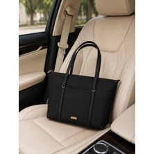 Handley Modern Premium Siyah Kadın Tote Omuz Çantası - Geniş Iç Hacimli Günlük Ölçü Uzunluk3 2 cm Eni 42 cm Genişlik 8cm
