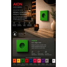 Mooddesign Aıon Collection - Vıvıd Series (Verde) /(Tüm Prizler Ile Uyumludur) Minimal Mat Tasarım Priz / Premium Dekoratif Canlı Renkler Serisi (Yeşil)