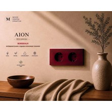 Mooddesign Aıon Collection-Duo Series (Scarlet Red) (2li)/ (Tüm Markalar Ile Uyumludur) (2modül Birleşimi=1priz+1priz) Minimal Mat Tasarım Priz-Anahtar Cover/premium Canlı Renkler Serisi (Canlı Kırmızı)