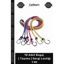 Carlburn Özel Üretim Esnek Kancalı Dayanıklı Oto Eşya Sabitleme 10 Adet Bagaj Taşıma Gergi Lastiği 1 mt