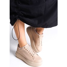 Joy Ayakkabı Bıana Bağcıklı Ortopedik Taban Kadın Sneaker Spor Ayakkabı Ctt - Ten