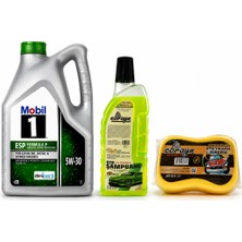 Mobil 1 Esp Formula P Dexos2 Dpf Motor Yağı 5W-30 5 Litre + Oto Şampuan 1000 ml  + Yıkama Süngeri