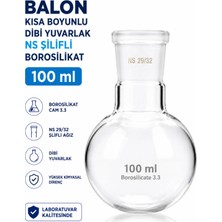 Labolist Balon Kısa Boyunlu Dibi Yuvarlak Ns Şilifli Borosilikat 100 ml