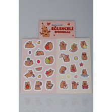 Capybara 2'li Kuşe Sticker "dekomus Cep Defteri Hediyeli"