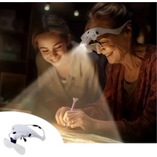 Shopwave 5 Lensli 2 LED Işıklı Ayarlanabilir Pilli Gözlük Tipi Büyüteç (5047)