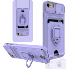 Marsilyan™- Apple Iphone 7 Kılıf Zuma Kartvizitli Yüzüklü Silikon - Lila