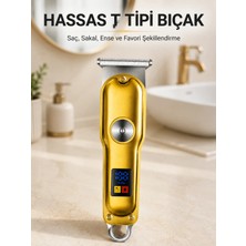 Zenviaa Şarjlı Saç Sakal Kesme Makinesi 1 2 3 mm Taraklı T Tipi Bıçaklı Kablolu ve Kablosuz K