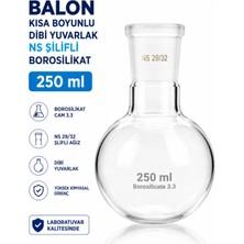 Labolist Balon Kısa Boyunlu Dibi Yuvarlak Ns Şilifli Borosilikat 250 ml