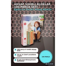 Techora Sale Ahşap Sihirli Bloklar 100 Parça Eğitici Oyuncak Kutusu - 36 Ay+ Çocuk Gelişim Seti BX-313649