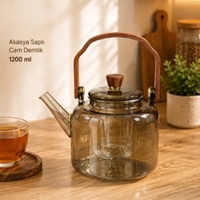 Ttt Akasya Saplı Demlik - 1200 ml - Borosilikat Cam