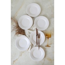 Die Grup Keramika Beyaz Linda Pasta Tabağı 19 cm 6 Adet 006