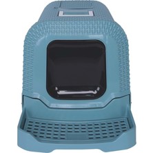 Die Grup M-Pets Suez Rattan Kapalı Kedi Tuvaleti Blue 69X42X41CM