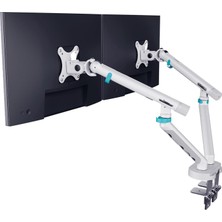 Die Grup Özel Tasarım Çiftli Monitör Kolu Max 35" 10KG Taşıma Kapasiteli Mekanik Yaylı Hızlı Vidasız Montaj