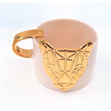 Die Grup Cw Celine's Wonders 24 Ayar Altın Işlemeli Kedi Kabartmalı El Yapımı Mug 220 ml