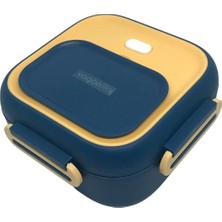 Die Grup Vagonlife Bento 500ML Lunchbox Tek Katlı Çelik Sefer Tası Yemek Kutusu (Lacivert-Sarı)