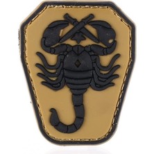 Die Grup Single Sword Single Sword Akrep Plastik Patch - Peç Küçük Boy 4cm x 5,5cm, Bej