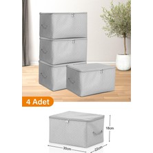 Die Grup Serstil 4 Adet - Mini Boy Baskı Detaylı Gri Benekli Hurç 30 x 22 x 18 cm