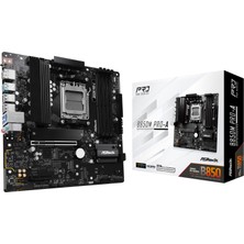 Die Grup Asrock B850M Pro-A Matx Anakart, Amd Am5 Ryzen 9000 & 8000, Ddr5, 3x M.2 Ssd, 4K 120Hz, Amd Expo