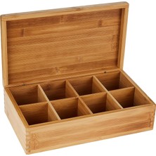 Die Grup Lipper International 8 Bölmeli Bambu Ahşap Çay Kutusu, 12-3/8 "x 7-3/8" x 3-3/5"