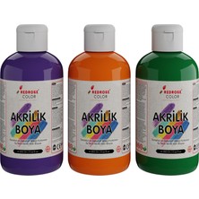 Die Grup Yeşil-Mor-Turuncu Akrilik Boya 3'lü Set 3X250GR