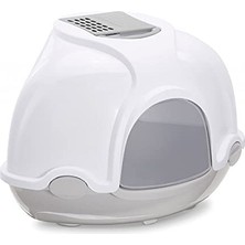 Die Grup Imac Gınger Kapalı Köşe Kedi Tuvaleti Gri/beyaz 52X52X44,5CM