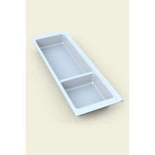 Die Grup Tify Mutfak Çekmece Içi Modüler Iki Bölmeli Kaşıklık, Beyaz 16CMX48CM(BOYDAN 4cm Kesilebilir)