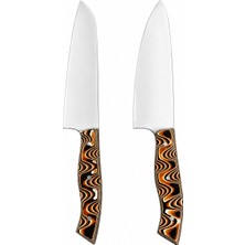Die Grup Ch Woodline 4116 Alman Çelik Santoku ve Guyuto Bıçak Seti 2 Parça – Profesyonel Şef Bıçağı, Verzalit Sap, Ergonomik Mutfak Bıçak Seti