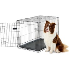 Die Grup Carlson Pet Products Güvenli ve Katlanabilir Tek Kapılı Metal Köpek Kasası, Orta