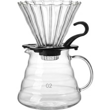 Die Grup Deconox Profesyonel Cam Kahve Demleme Seti (Pour Over Dripper & Karaf) - 600 ml Kapasiteli Borosilikat Filtre Kahve Seti