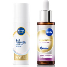 Die Grup Sun SPF50 Primer Nemlendirici Makyaj Bazı 30ML ve LUMINOUS630 Skin Glow Aydınlatıcı Cilt Serum 30ML
