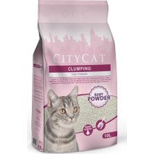 Die Grup Sanicat City Cat Bebek Pudrası Kokulu Topaklanan Kedi Kumu 10L