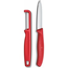 Die Grup Victorinox 6.7111.21C1 Swiss Classic 2li Bıçak ve Soyacak Set, Kırmızı
