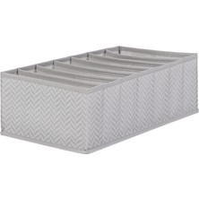 Die Grup Ocean Home Textile 7 Bölmeli Gri Balıksırtı Çekmece Düzenleyici 22 x 41,5 x 12 cm