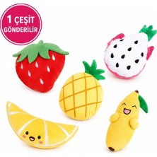 Die Grup Matatabi ve Catnip Içeren Peluş Meyve Kedi Oyuncağı 1 Adet Karışık Model