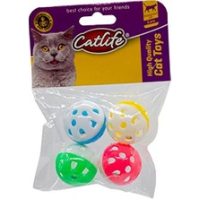 Die Grup 201586-CATLIFE Zilli Kedi Oyuncağı 4'lü Paket